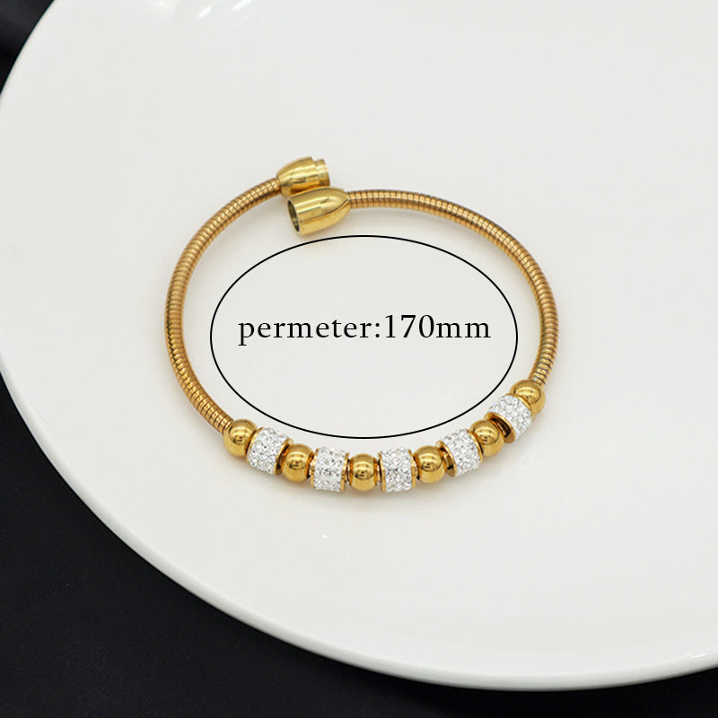 High quality fashion jewelry 18K kids girls women trendy glod plated stainless steel charm bracelet bangle