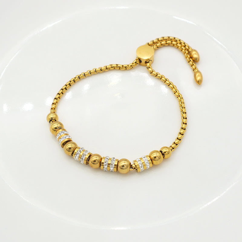 2023 trendy high quality Ladies stainless steel gold plated charms pandoraa bracelets