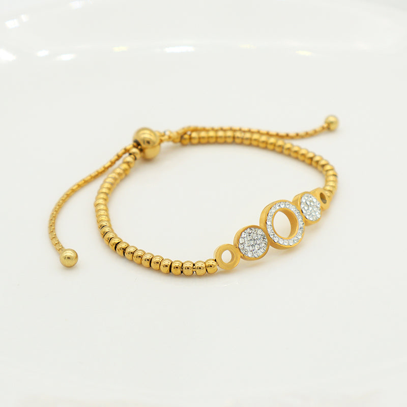 2023 trendy high quality Ladies stainless steel gold plated charms pandoraa bracelets