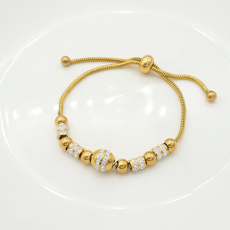2023 trendy high quality Ladies stainless steel gold plated charms pandoraa bracelets