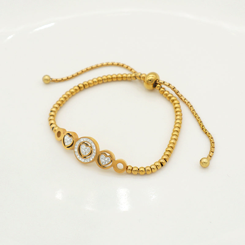 2023 trendy high quality Ladies stainless steel gold plated charms pandoraa bracelets