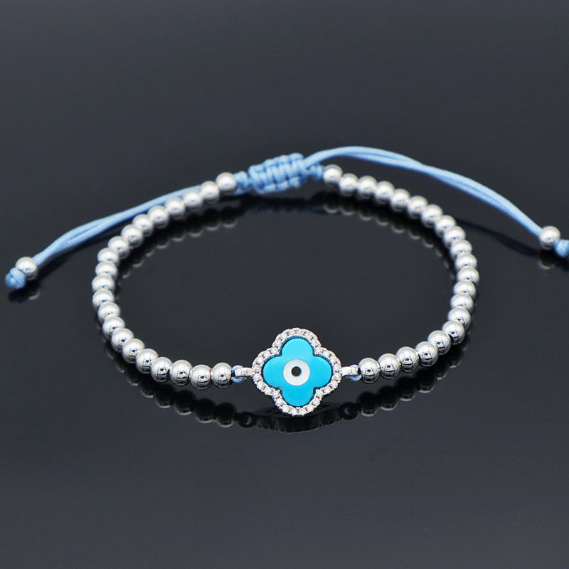GOOD QUALITY 2023 new women jewelry rhodium evils eye charm beaded bracelet turkish evils eye