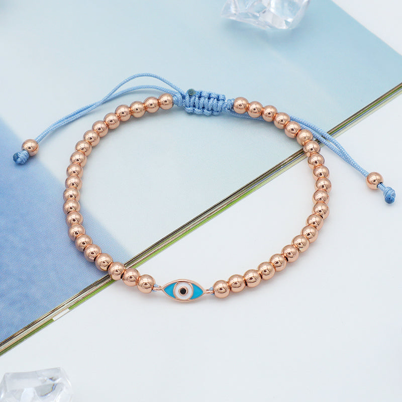 2023 good quality women jewelry gold plated adjustable beaded eye charm bracelet turkish eye evil eyes bracelet