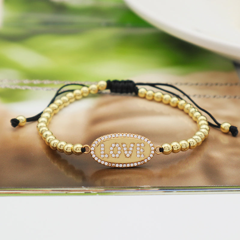 Good quality 2023 new women jewelry 18K gold plated adjustable copper charm bracelet