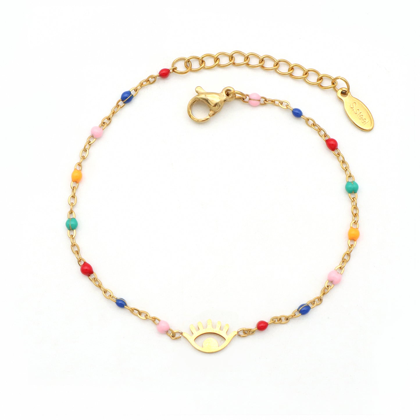 Factory Wholesale star cross tree elephant butterfly evils eye charms gold plated stainless steel bracelets