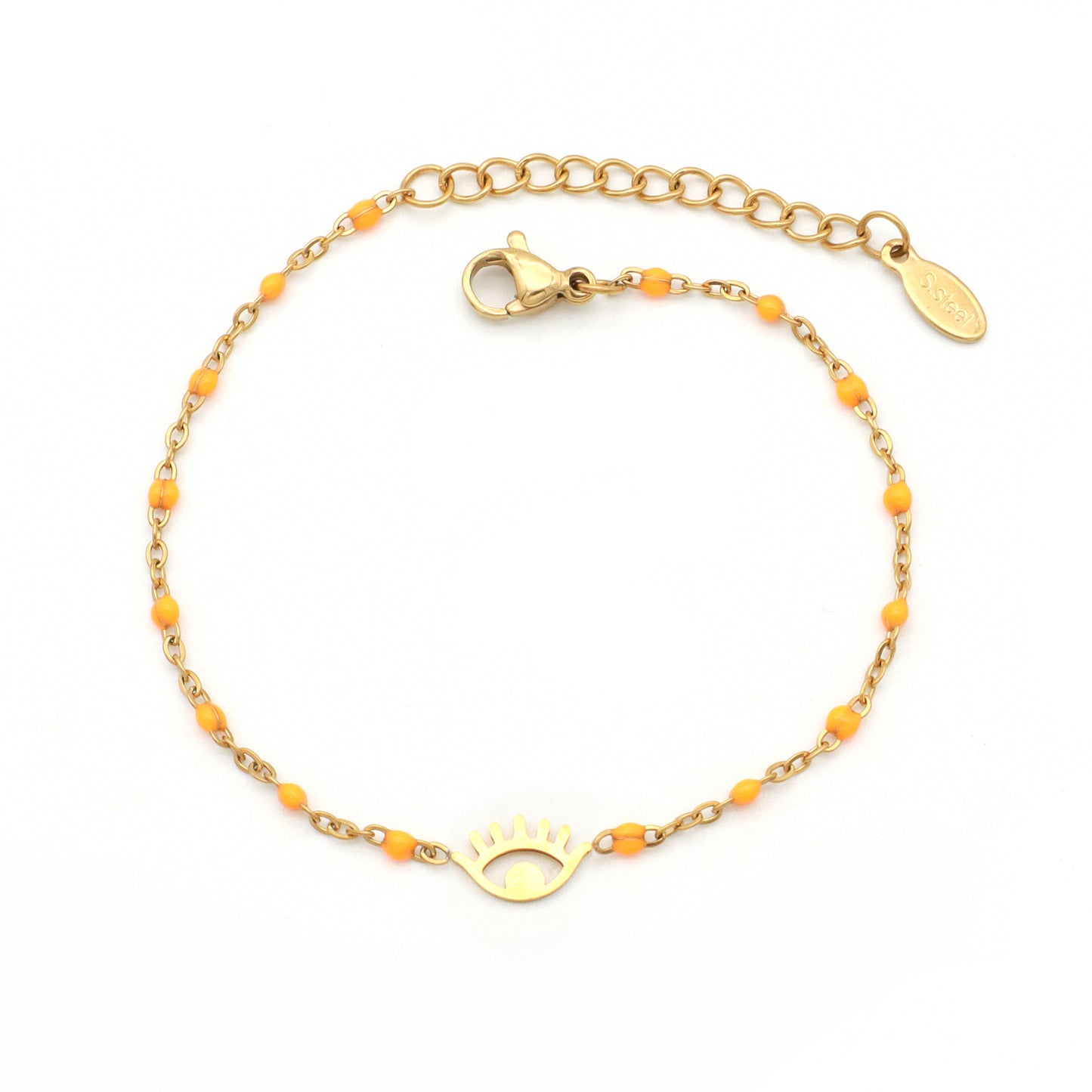Factory Wholesale star cross tree elephant butterfly evils eye charms gold plated stainless steel bracelets