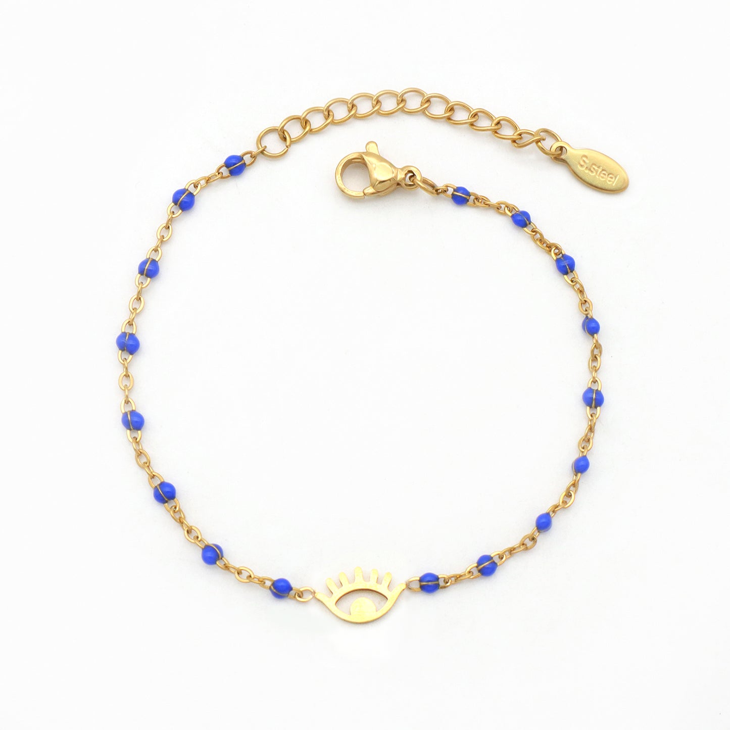 Factory Wholesale star cross tree elephant butterfly evils eye charms gold plated stainless steel bracelets