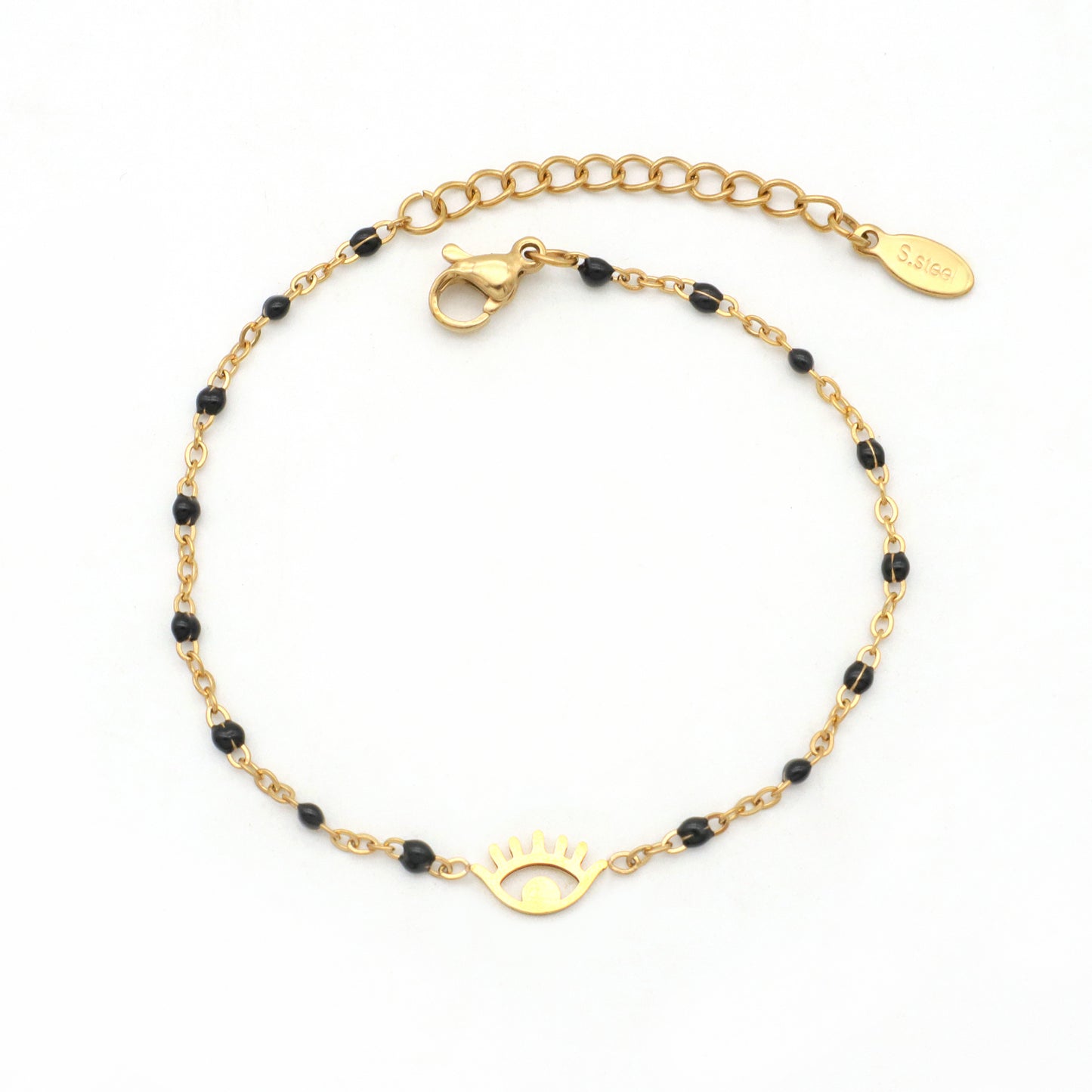 Factory Wholesale star cross tree elephant butterfly evils eye charms gold plated stainless steel bracelets