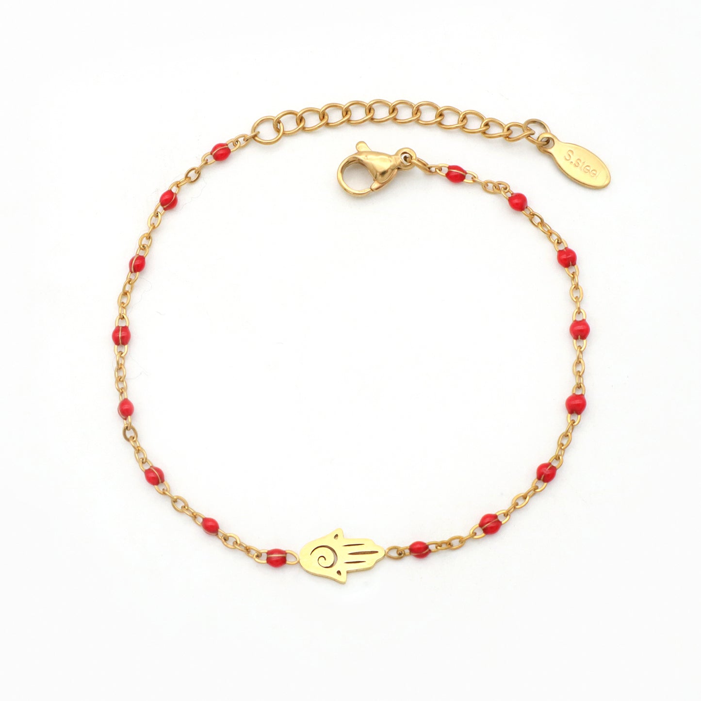 Multi Options Women Gold Plated Stainless Steel Hand Star Heart Elephant Butterfly Eye Charm Enamel Evil Eyes Bracelet Jewelry