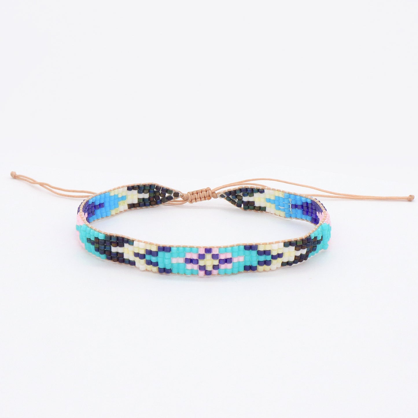 Handmade Custom Pink Blue Purple Miyuki Seed Beads bracelet bangle adjustable Colorful Woven Miyuki Bracelet jewelry for Women