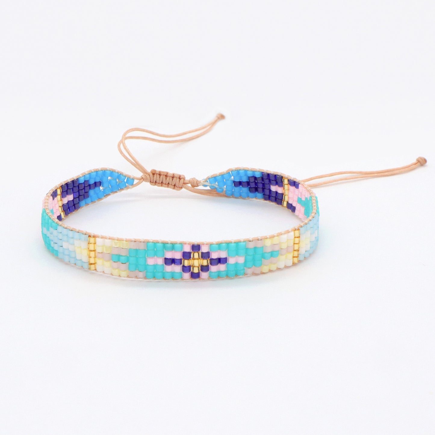 Handmade Custom Pink Blue Purple Miyuki Seed Beads bracelet bangle adjustable Colorful Woven Miyuki Bracelet jewelry for Women