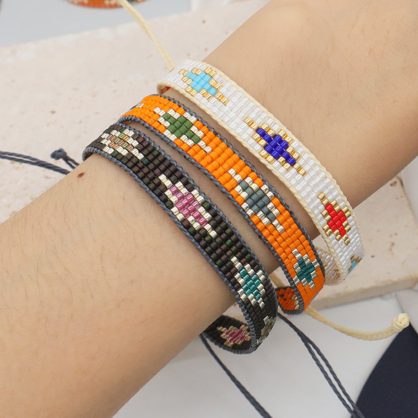 Multi color New Fashion Customized adjustable Handmade Colorful Woven Miyuki Beads bracelet bangle Jewelry for Teen Girl Women
