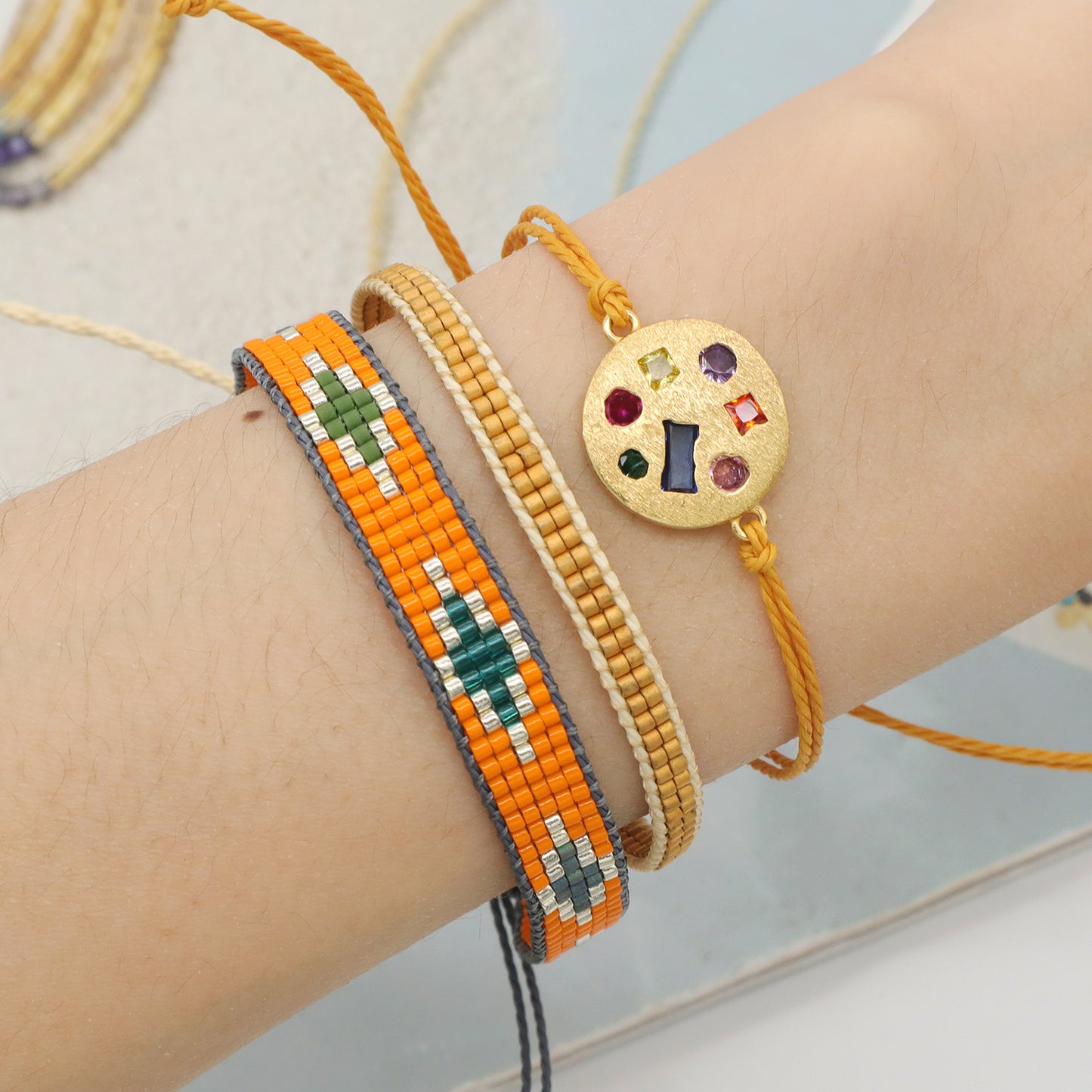 Multi color New Fashion Customized adjustable Handmade Colorful Woven Miyuki Beads bracelet bangle Jewelry for Teen Girl Women