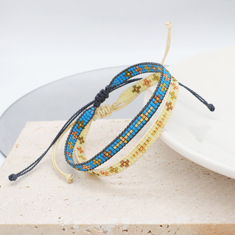 Custom 2022 New Fashion Braieded Rope adjustable Miyuki bracelet Handmade Colorful Woven Miyuki Beads bracelet bangle Jewelry