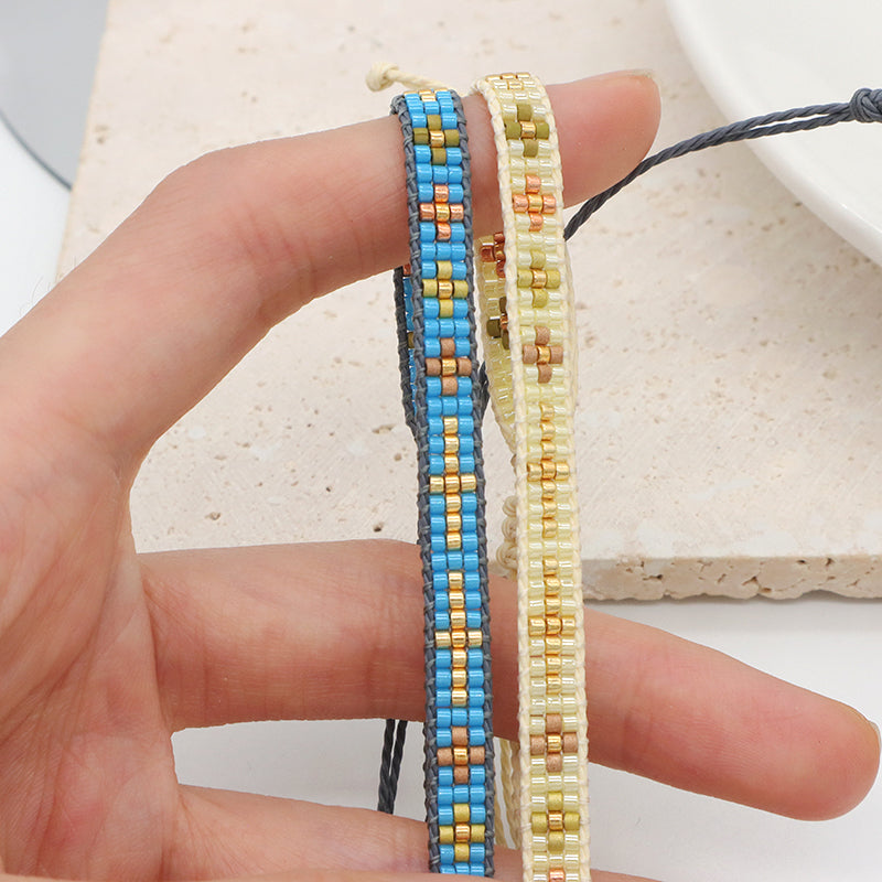 Custom 2022 New Fashion Braieded Rope adjustable Miyuki bracelet Handmade Colorful Woven Miyuki Beads bracelet bangle Jewelry
