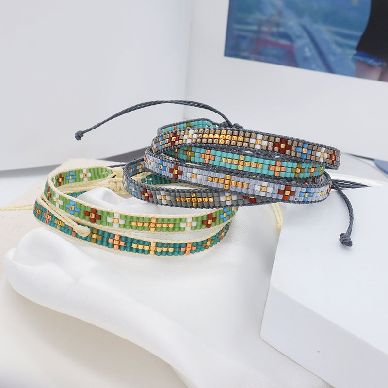 Wholesale Trending Jewelry Custom Women adjustable Seed Beads Friendship Miyuki bracelet Handmade Colorful Woven Miyuki bracelet
