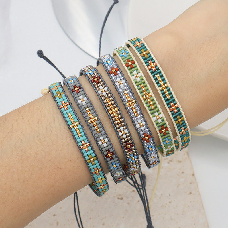 Wholesale Trending Jewelry Custom Women adjustable Seed Beads Friendship Miyuki bracelet Handmade Colorful Woven Miyuki bracelet