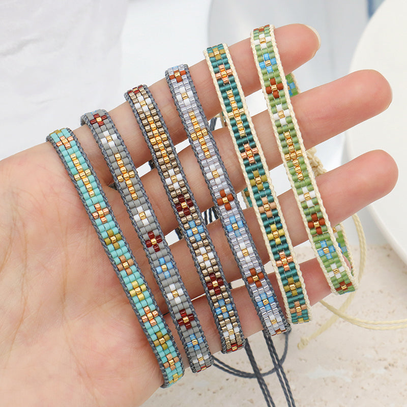 Wholesale Trending Jewelry Custom Women adjustable Seed Beads Friendship Miyuki bracelet Handmade Colorful Woven Miyuki bracelet