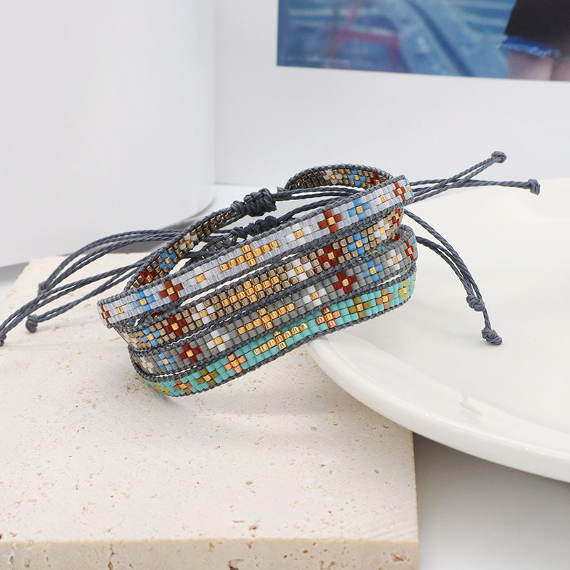Wholesale Trending Jewelry Custom Women adjustable Seed Beads Friendship Miyuki bracelet Handmade Colorful Woven Miyuki bracelet