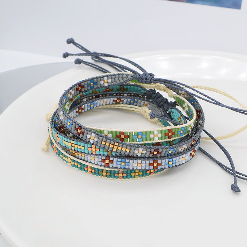 Wholesale Trending Jewelry Custom Women adjustable Seed Beads Friendship Miyuki bracelet Handmade Colorful Woven Miyuki bracelet