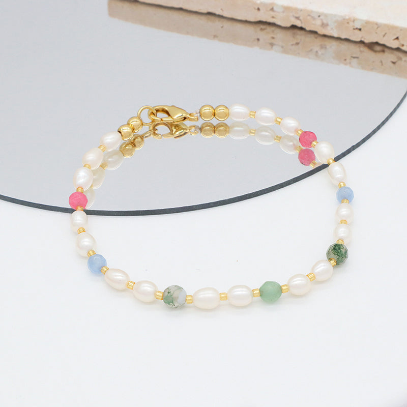 New Wholesale custom Handmade miyuki natural stone beaded bracelets jewelry fresh water pearl bracelet for women girls