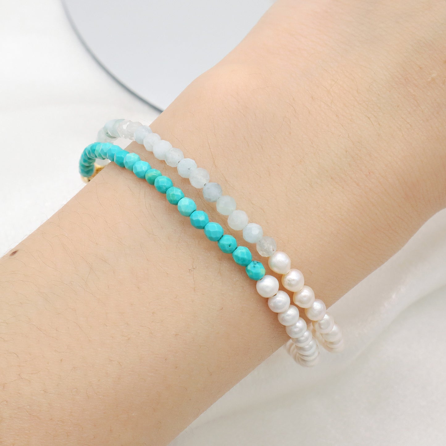 Custom Wholesale Handmade natural stone Bracelets Bangle jewelry fresh water pearl beaded bracelet For Women Girls kids