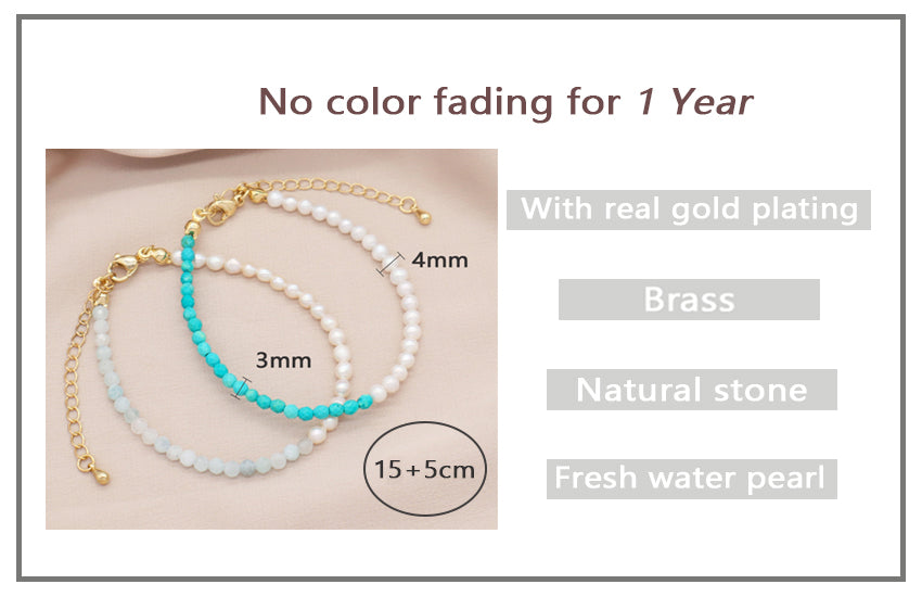 Custom Wholesale Handmade natural stone Bracelets Bangle jewelry fresh water pearl beaded bracelet For Women Girls kids