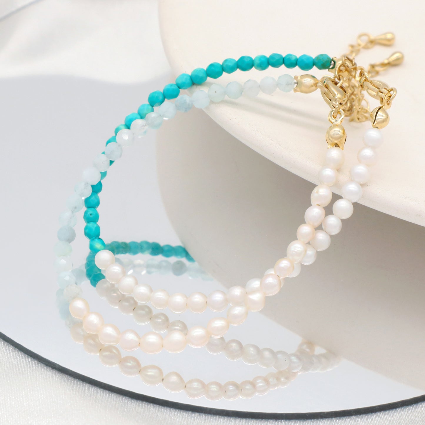 Custom Wholesale Handmade natural stone Bracelets Bangle jewelry fresh water pearl beaded bracelet For Women Girls kids