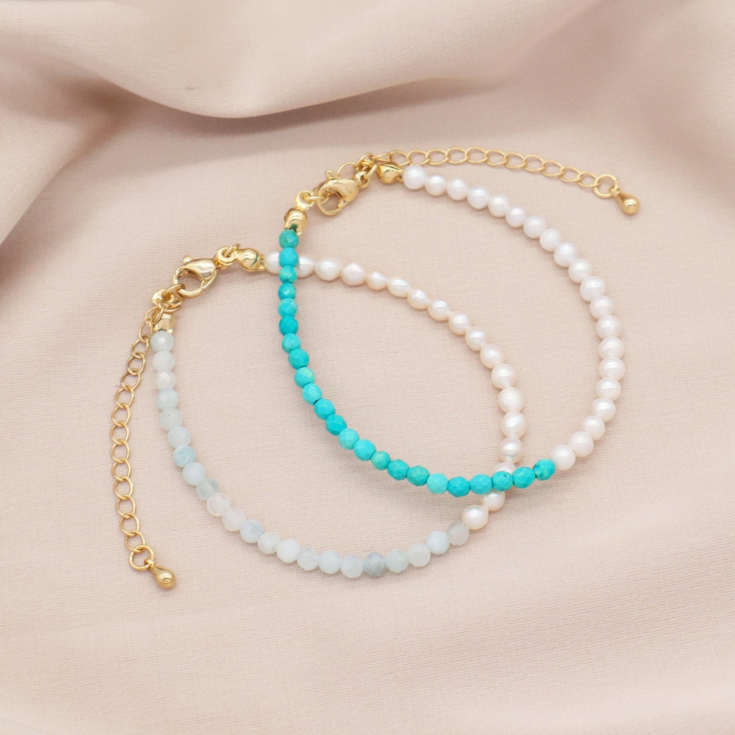 Custom Wholesale Handmade natural stone Bracelets Bangle jewelry fresh water pearl beaded bracelet For Women Girls kids