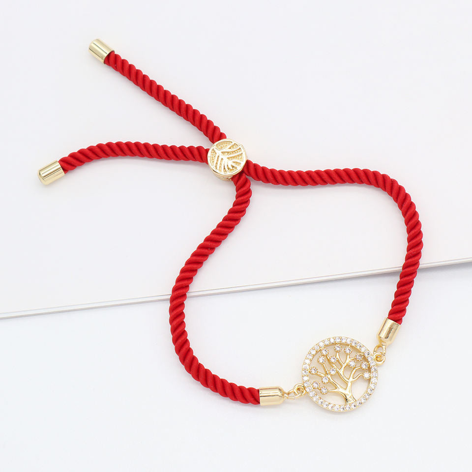 Wholesale Fashion Women Jewelry Factory Custom CZ Ajustable Gold Plated family Tree Turkish Evil eyes Charm bracelet