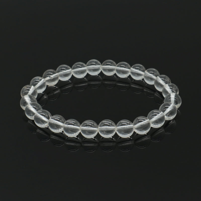 Custom OEM Handmade 8mm Clear Quartz Pink Aventurine Eagle Eye Agate Labradorite Gemstone Elastic Natural Stone Beads Bracelet