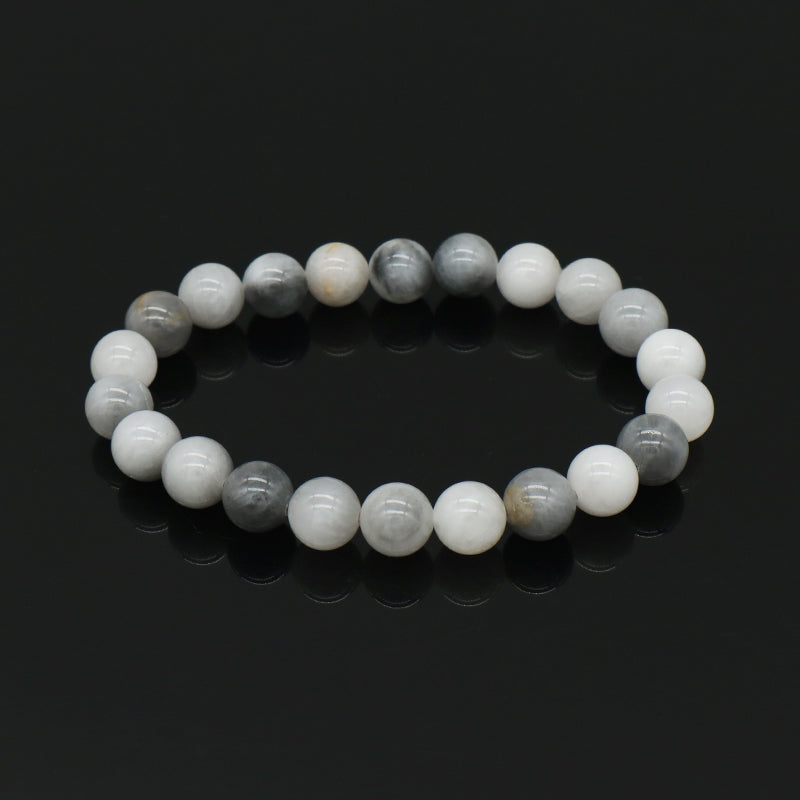 Custom OEM Handmade 8mm Clear Quartz Pink Aventurine Eagle Eye Agate Labradorite Gemstone Elastic Natural Stone Beads Bracelet