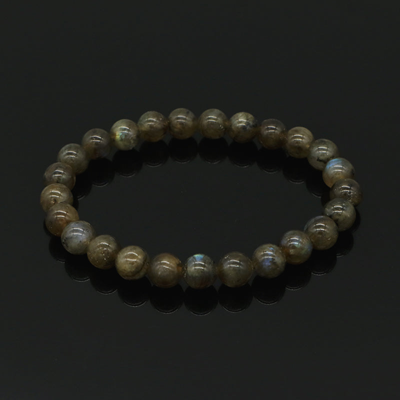 Custom OEM Handmade 8mm Clear Quartz Pink Aventurine Eagle Eye Agate Labradorite Gemstone Elastic Natural Stone Beads Bracelet