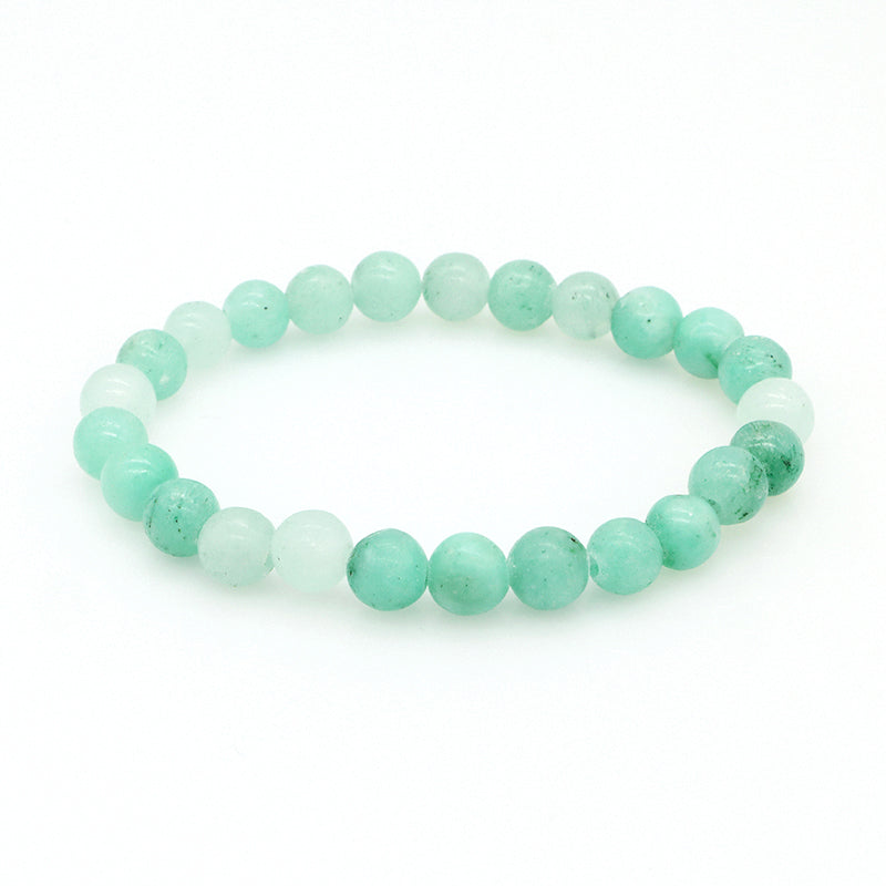 OEM Handmade Custom 8mm Elastic Natural Stone Beads Amazonite Australia Jade Africa Turquoise Network Yellow Tiger Eye Bracelet