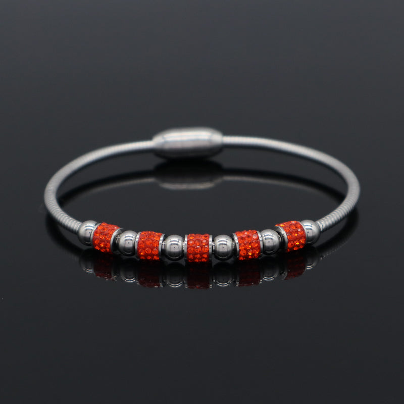 New Arrival Popular Women Custom Wholesale Fashionable Micro Pave CZ Openable No Tarnish Cuff Stainless Steel Bangle Bracelet