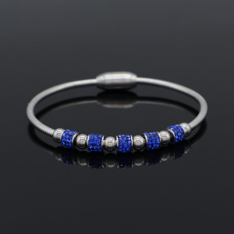 New Arrival Popular Women Custom Wholesale Fashionable Micro Pave CZ Openable No Tarnish Cuff Stainless Steel Bangle Bracelet