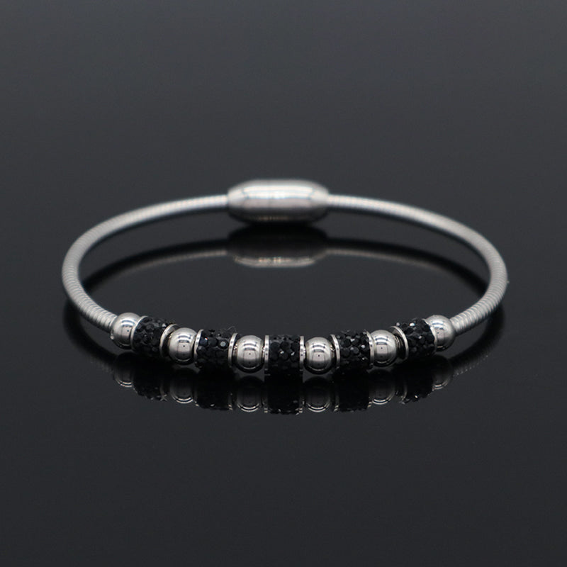 New Arrival Popular Women Custom Wholesale Fashionable Micro Pave CZ Openable No Tarnish Cuff Stainless Steel Bangle Bracelet
