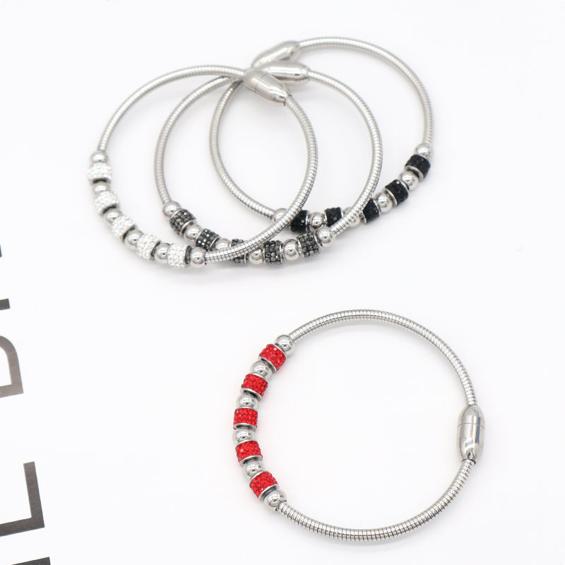 New Bulk Sale Micro Pave CZ Customized Wholesale Fashion Openable No Tarnish Cuff Stainless Steel Bangle Bracelet For Women Gift