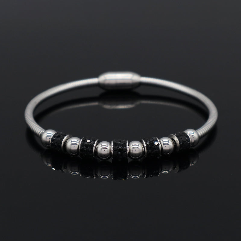 New Bulk Sale Micro Pave CZ Customized Wholesale Fashion Openable No Tarnish Cuff Stainless Steel Bangle Bracelet For Women Gift