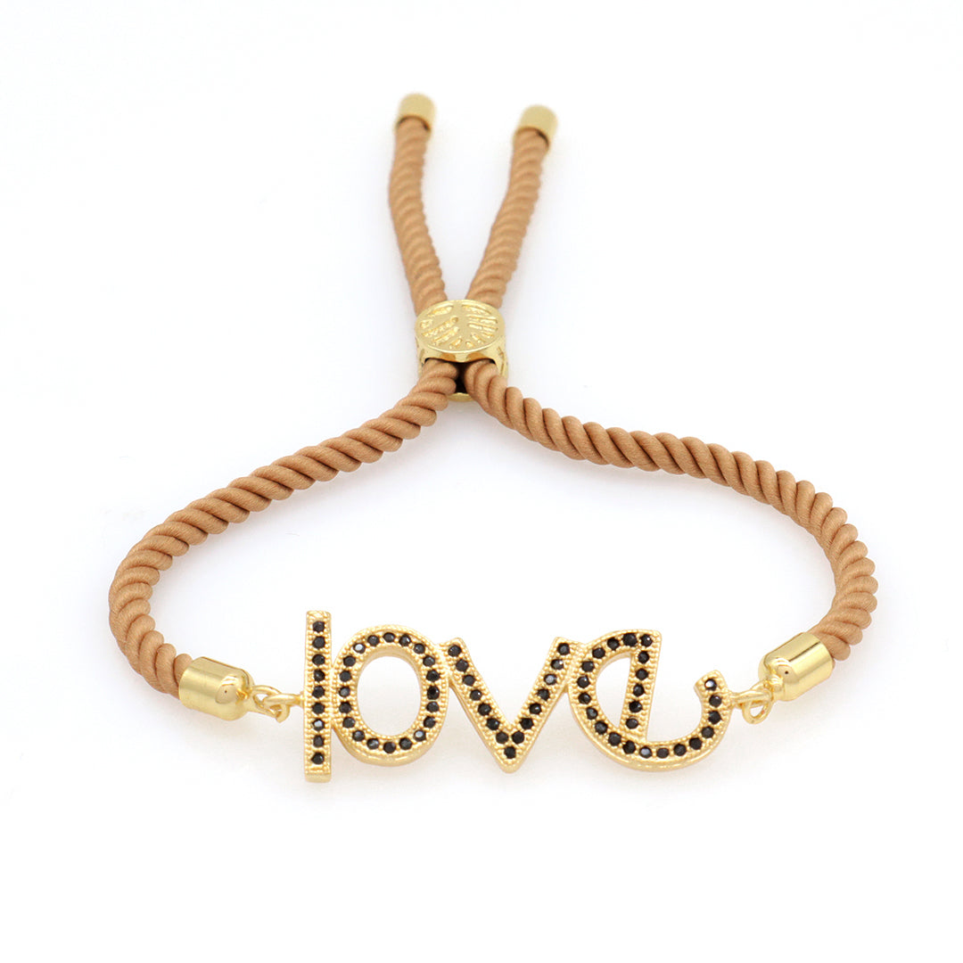 Wholesale Factory Customized OEM Women Ajustable Rope Angel Wings evil eyes Heart Shape Charm Gold Plated CZ Love Heart Bracelet