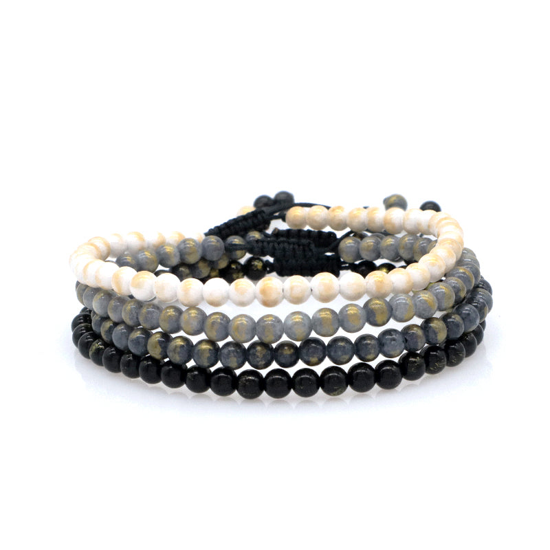 New Fashion Small Cute Custom Handmade 4mm Gemstone Natural Colorful Jade Beads Woven Macrame Bracelet Adjustable Women Men