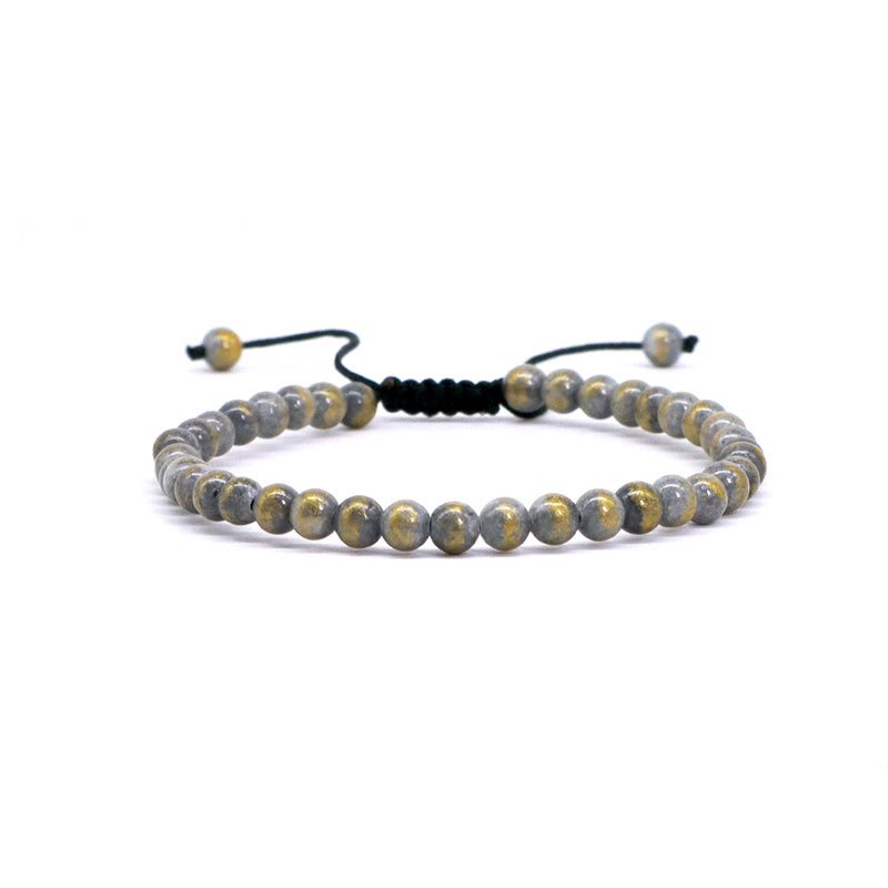 New Fashion Small Cute Custom Handmade 4mm Gemstone Natural Colorful Jade Beads Woven Macrame Bracelet Adjustable Women Men