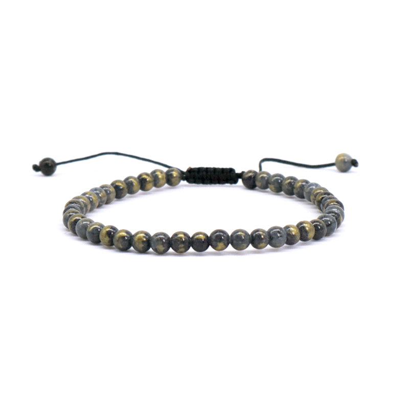 New Fashion Small Cute Custom Handmade 4mm Gemstone Natural Colorful Jade Beads Woven Macrame Bracelet Adjustable Women Men