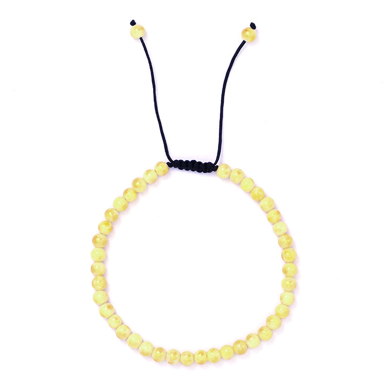 Wholesale New Fashion Custom Handmade Woven Natural Small Cute 4mm Colorful Jade Beads Macrame Adjustable Bracelet For Women