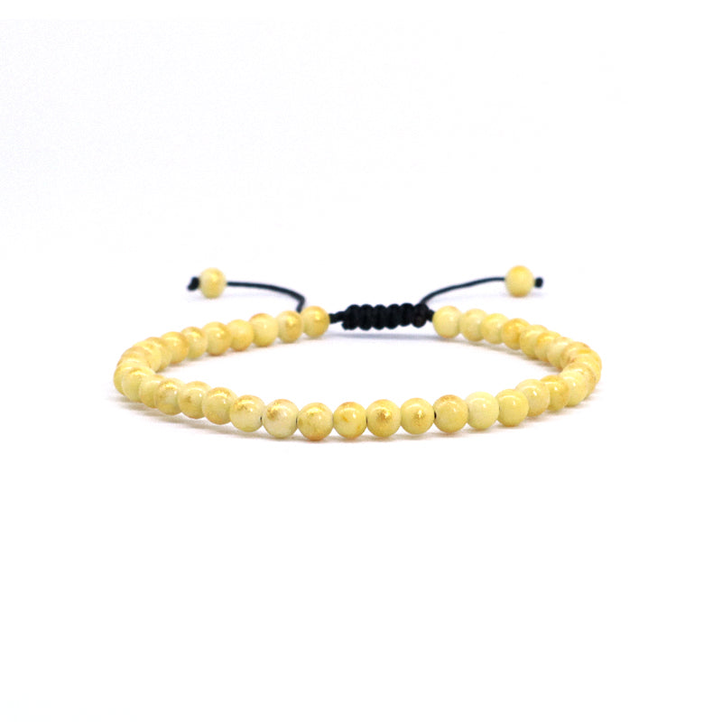 Wholesale New Fashion Custom Handmade Woven Natural Small Cute 4mm Colorful Jade Beads Macrame Adjustable Bracelet For Women