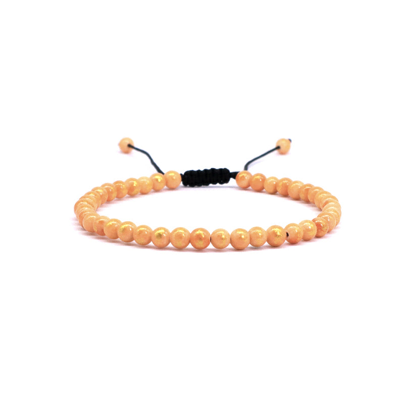 Wholesale New Fashion Custom Handmade Woven Natural Small Cute 4mm Colorful Jade Beads Macrame Adjustable Bracelet For Women