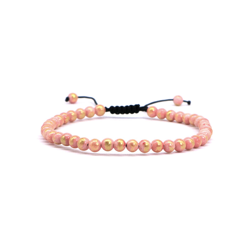 Wholesale New Fashion Custom Handmade Woven Natural Small Cute 4mm Colorful Jade Beads Macrame Adjustable Bracelet For Women