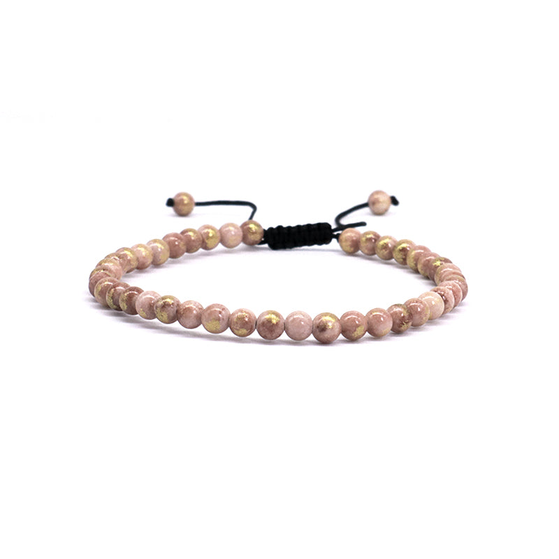 Wholesale New Fashion Custom Handmade Woven Natural Small Cute 4mm Colorful Jade Beads Macrame Adjustable Bracelet For Women