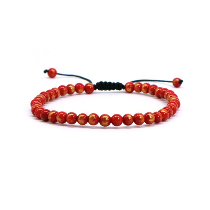 Adjustable Handmade OEM Factory Manufacture Custom 4mm Natural Colorful Jade Beads Woven Friendship Macrame Women Men Bracelet