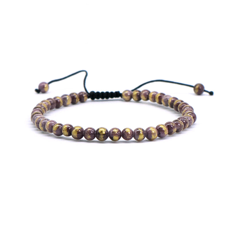 Adjustable Handmade OEM Factory Manufacture Custom 4mm Natural Colorful Jade Beads Woven Friendship Macrame Women Men Bracelet